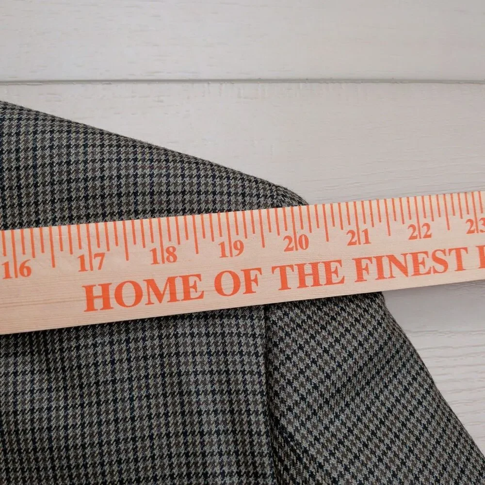 Lauren Ralph Lauren Blazer Sport‎ Coat Mens 44L Silk Wool Houndstooth Brown